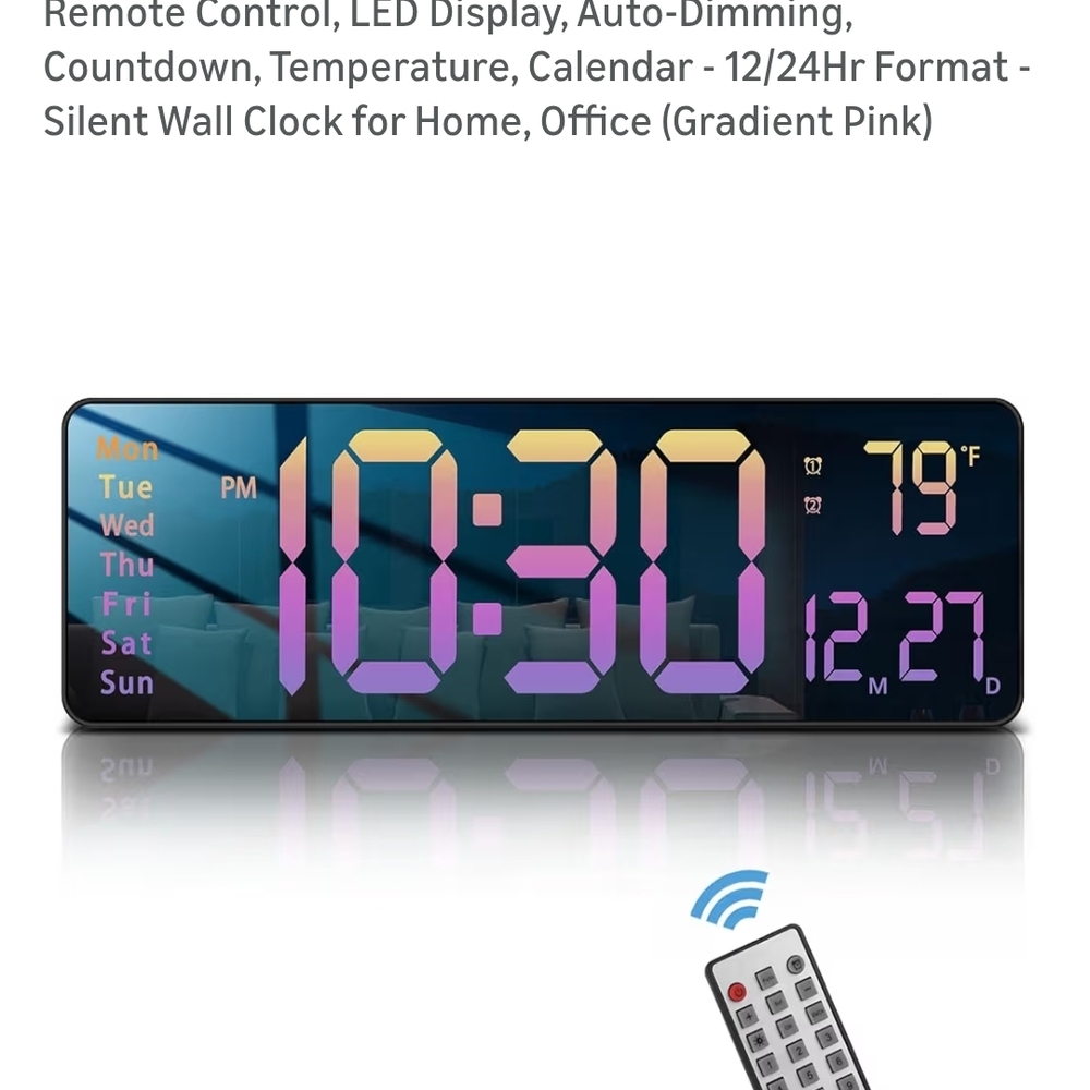 RGB Digital Wall Clock